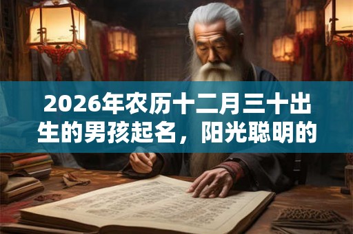 2026年农历十二月三十出生的男孩起名，阳光聪明的名字