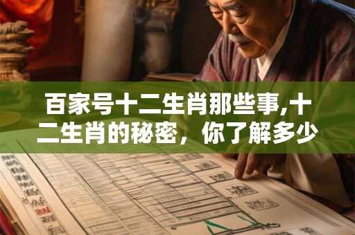 百家号十二生肖那些事,十二生肖的秘密,你了解多少? 百家号十二生肖那些事,十二生肖的秘密,你了解多少?