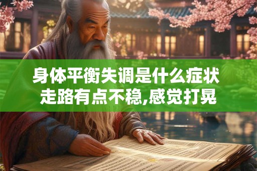 身体平衡失调是什么症状 走路有点不稳,感觉打晃