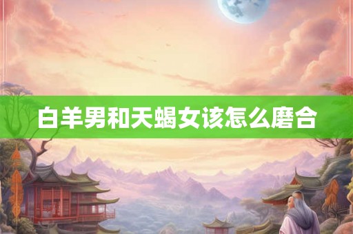 白羊男和天蝎女该怎么磨合