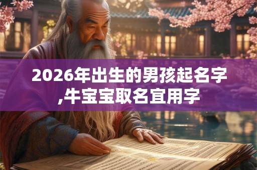 2026年出生的男孩起名字,牛宝宝取名宜用字