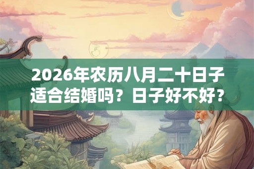 2026年农历八月二十日子适合结婚吗?日子好不好? 2026年农历八月二十日子适合结婚吗?日子好不好?
