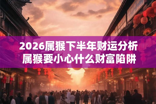 2026属猴下半年财运分析 属猴要小心什么财富陷阱
