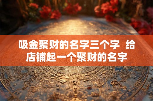 吸金聚财的名字三个字  给店铺起一个聚财的名字