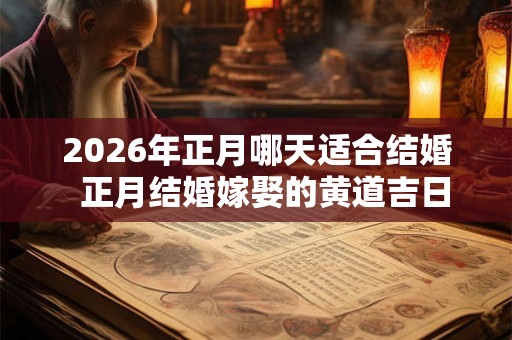 2026年正月哪天适合结婚 正月结婚嫁娶的黄道吉日 2026年正月哪天适合结婚 正月结婚嫁娶的黄道吉日