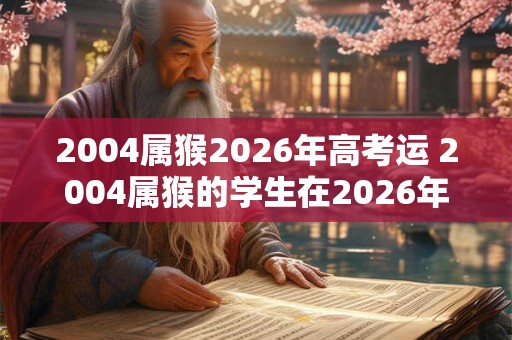 2004属猴2026年高考运 2004属猴的学生在2026年高考是否具有较好的运势