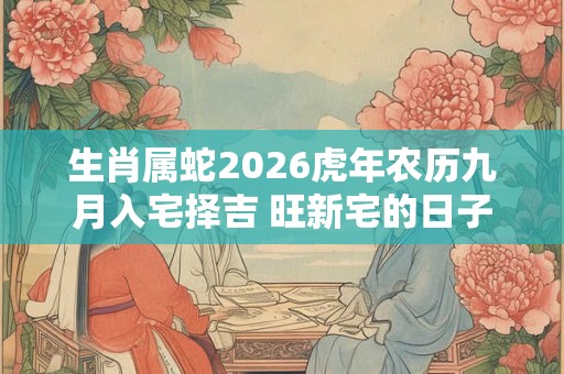 生肖属蛇2026虎年农历九月入宅择吉 旺新宅的日子