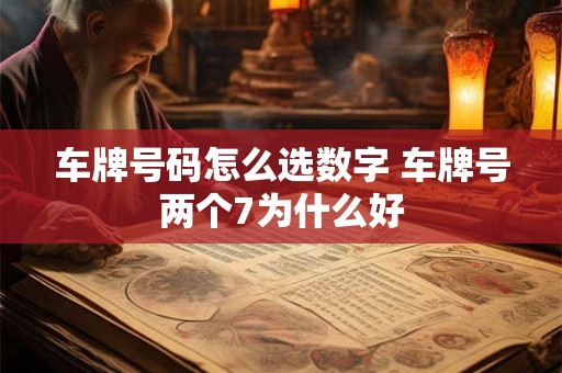 车牌号码怎么选数字 车牌号两个7为什么好