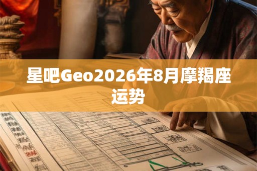 星吧Geo2026年8月摩羯座运势 星吧Geo2026年8月摩羯座运势