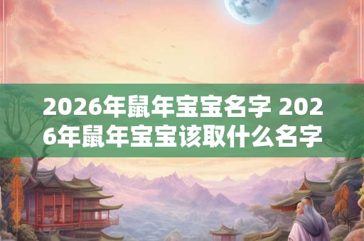 2026年鼠年宝宝名字 2026年鼠年宝宝该取什么名字