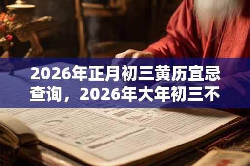 2026年正月初三黄历宜忌查询，2026年大年初三不适合做什么？