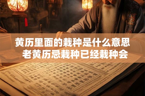 黄历里面的栽种是什么意思  老黄历忌栽种已经栽种会怎样