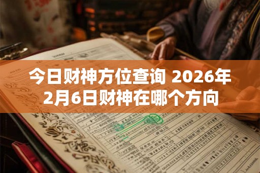 今日财神方位查询 2026年2月6日财神在哪个方向