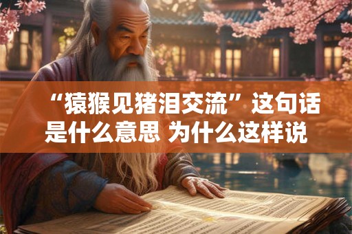 “猿猴见猪泪交流”这句话是什么意思 为什么这样说 “猿猴见猪泪交流”这句话是什么意思 为什么这样说