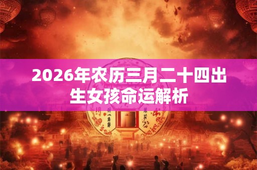 2026年农历三月二十四出生女孩命运解析 2026年农历三月二十四出生女孩命运解析