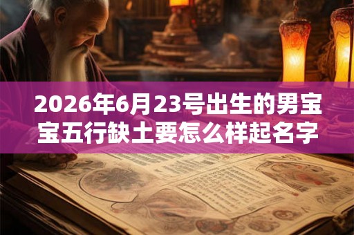 2026年6月23号出生的男宝宝五行缺土要怎么样起名字 2026年6月23号出生的男宝宝五行缺土要怎么样起名字