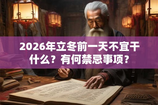 2026年立冬前一天不宜干什么?有何禁忌事项? 2026年立冬前一天不宜干什么?有何禁忌事项?
