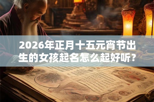 2026年正月十五元宵节出生的女孩起名怎么起好听？