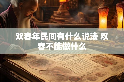 双春年民间有什么说法 双春不能做什么