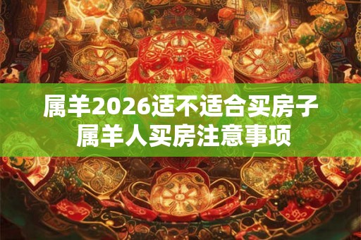 属羊2026适不适合买房子 属羊人买房注意事项