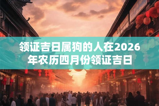 领证吉日属狗的人在2026年农历四月份领证吉日