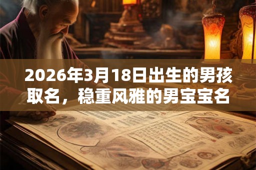2026年3月18日出生的男孩取名，稳重风雅的男宝宝名字推荐