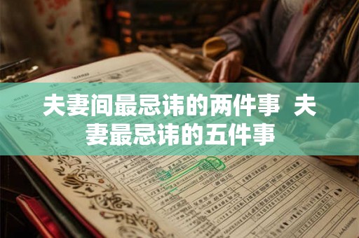 夫妻间最忌讳的两件事  夫妻最忌讳的五件事