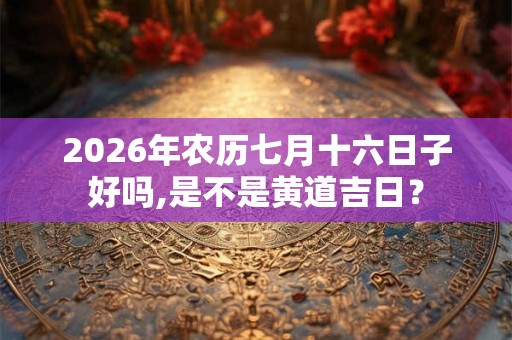 2026年农历七月十六日子好吗,是不是黄道吉日？