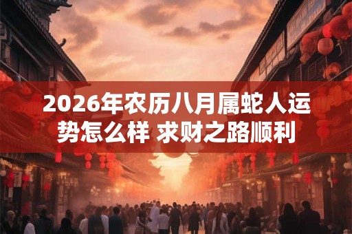 2026年农历八月属蛇人运势怎么样 求财之路顺利