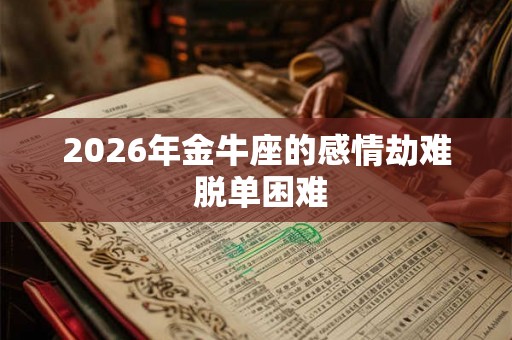 2026年金牛座的感情劫难 脱单困难