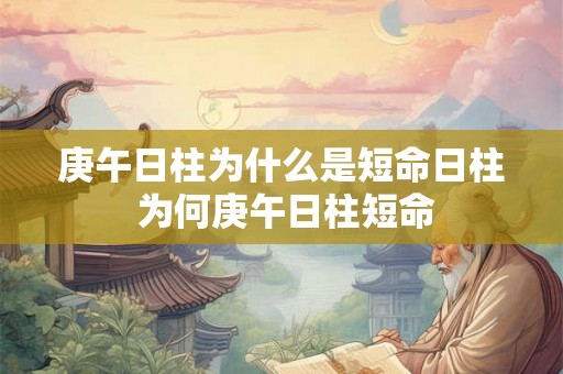 庚午日柱为什么是短命日柱 为何庚午日柱短命