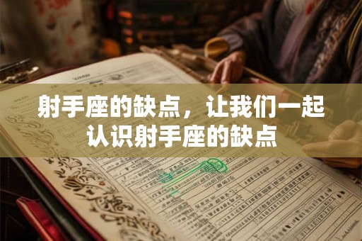 射手座的缺点，让我们一起认识射手座的缺点