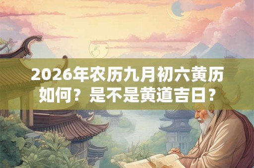 2026年农历九月初六黄历如何？是不是黄道吉日？
