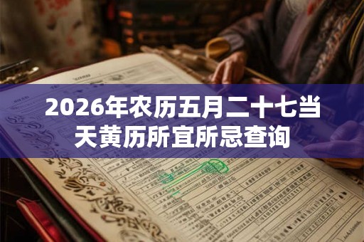 2026年农历五月二十七当天黄历所宜所忌查询