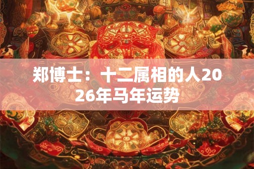 郑博士：十二属相的人2026年马年运势