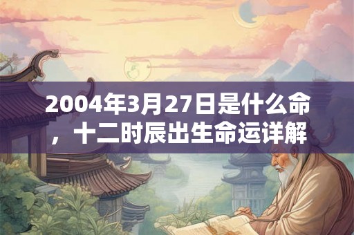 2004年3月27日是什么命，十二时辰出生命运详解