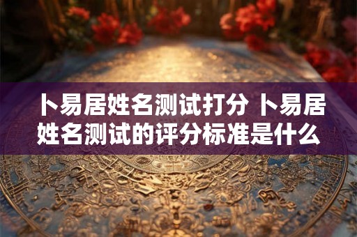 卜易居姓名测试打分 卜易居姓名测试的评分标准是什么