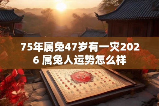 75年属兔47岁有一灾2026 属兔人运势怎么样