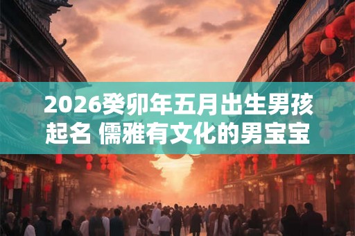 2026癸卯年五月出生男孩起名 儒雅有文化的男宝宝名字