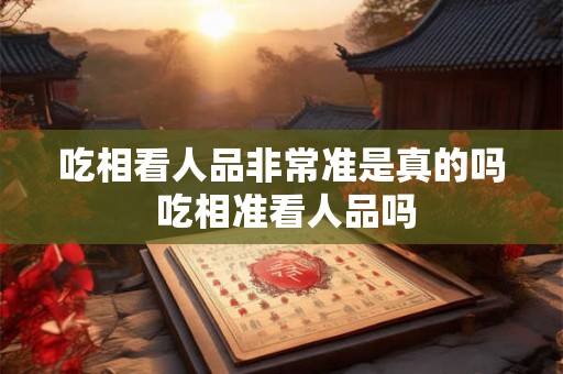 吃相看人品非常准是真的吗 吃相准看人品吗