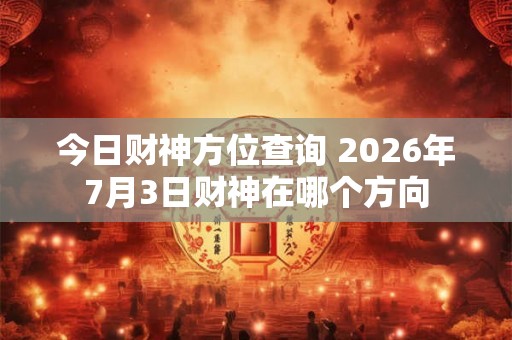 今日财神方位查询 2026年7月3日财神在哪个方向