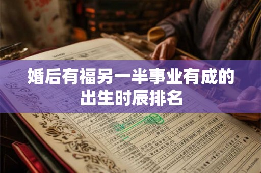 婚后有福另一半事业有成的出生时辰排名