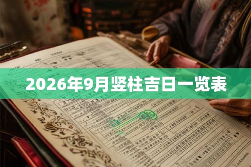 2026年9月竖柱吉日一览表