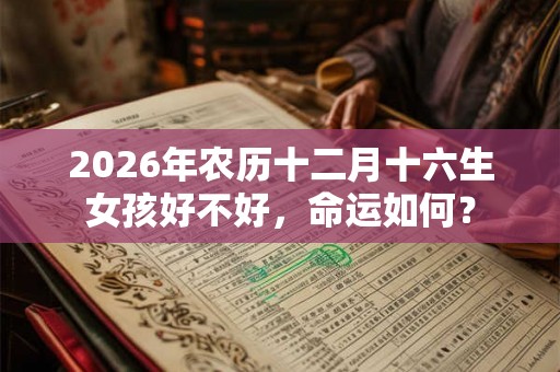 2026年农历十二月十六生女孩好不好，命运如何？