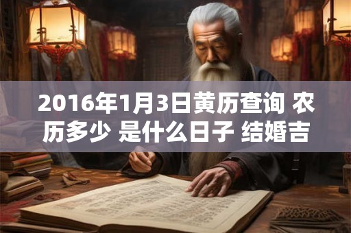 2016年1月3日黄历查询 农历多少 是什么日子 结婚吉时