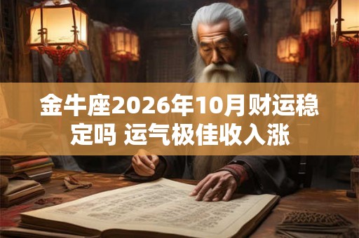 金牛座2026年10月财运稳定吗 运气极佳收入涨