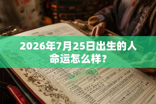 2026年7月25日出生的人命运怎么样？