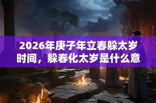 2026年庚子年立春躲太岁时间，躲春化太岁是什么意思？