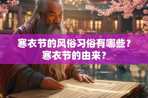 寒衣节的风俗习俗有哪些？寒衣节的由来？