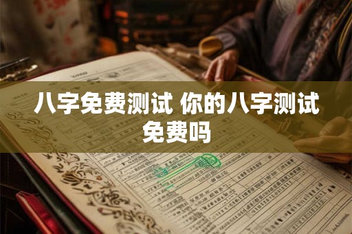 八字免费测试 你的八字测试免费吗